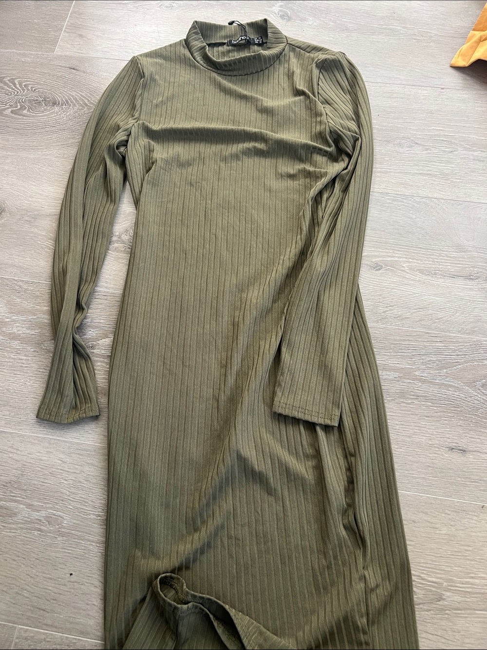 Never worn Ribbed Long Sleeve Mock Neck Dress - Olive Green